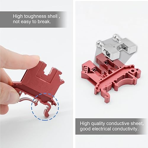 Miniatura 3 de GUETNEU Red UK-2.5B Bloque de terminales tipo riel Bloque de terminales de tierra de seguridad de voltaje y corriente 800V 32A 0.098 in cuadrados