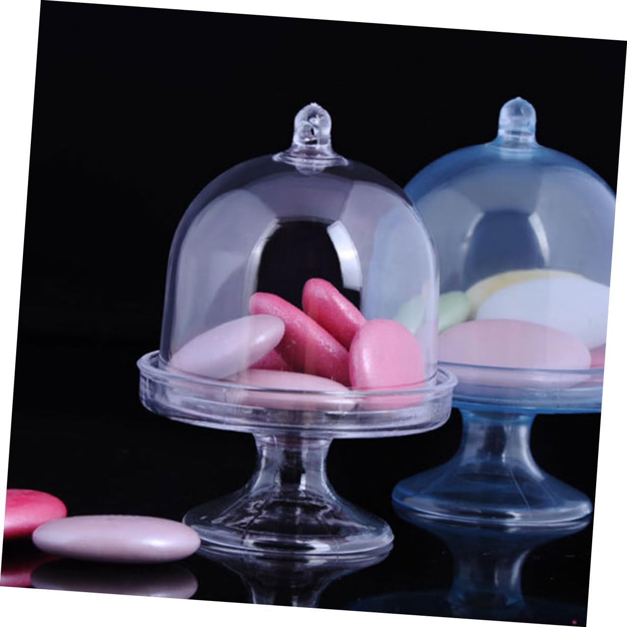 Toyvian Candy Boxes 12pcs Plastic Dome Tray for Wedding Xmas