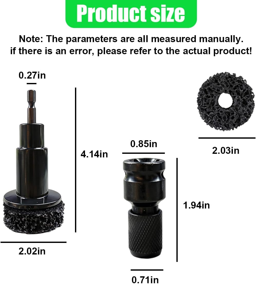 Craedli Wheel Hub Cleaning Tool Kit with 5 Pads & Gloves, Brake Rotor Resurfacing & Wheel Stud Cleaner Rust Removal Tool, Fits 1/2" Impact Wrenches & Power Drill for Car Truck SUV (Black)