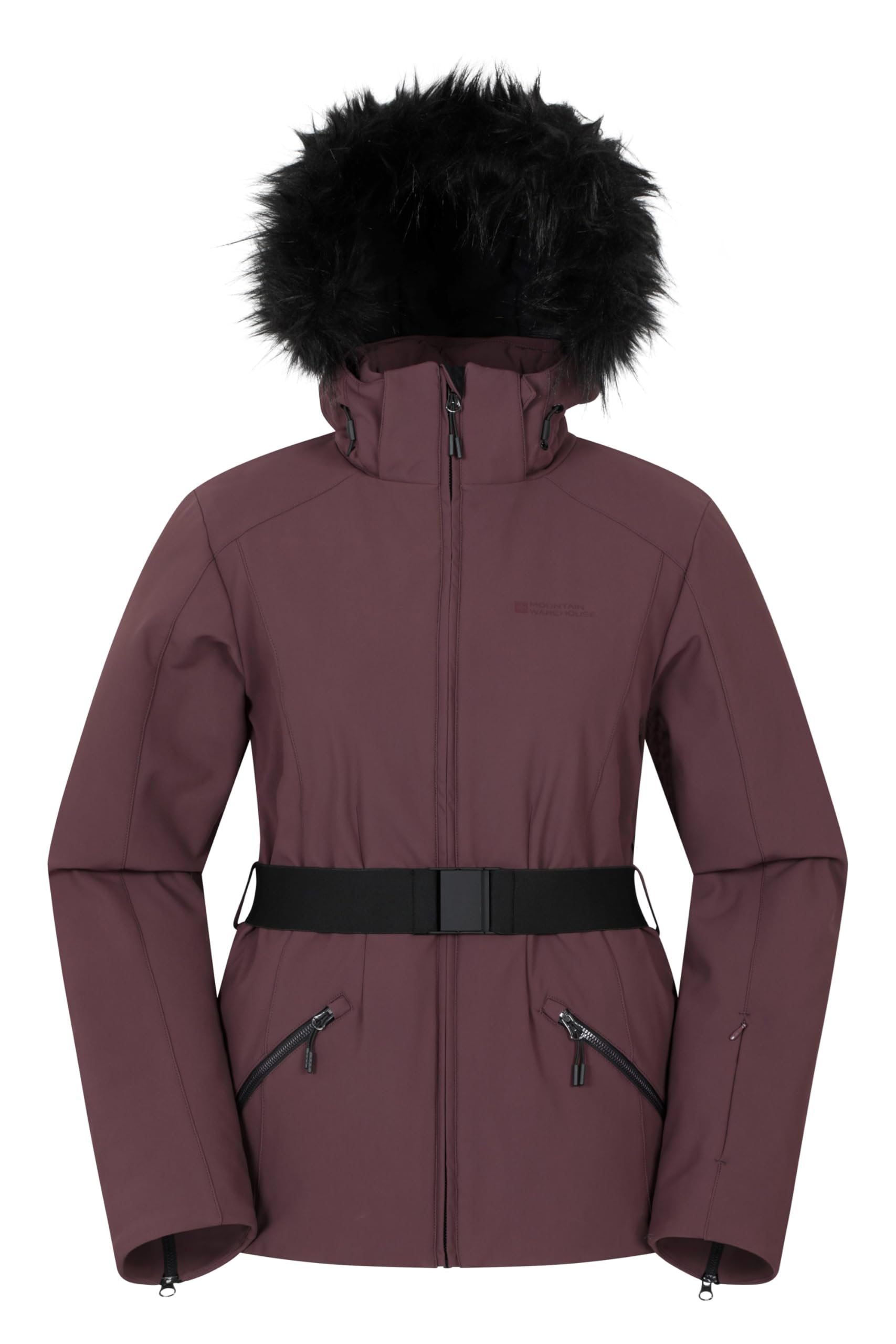 Mountain Warehouse Women's Dark Mauve 'Swiss' Snowproof Breathable Warm Padded Hooded Winter Ski Jacket In | Size: 12