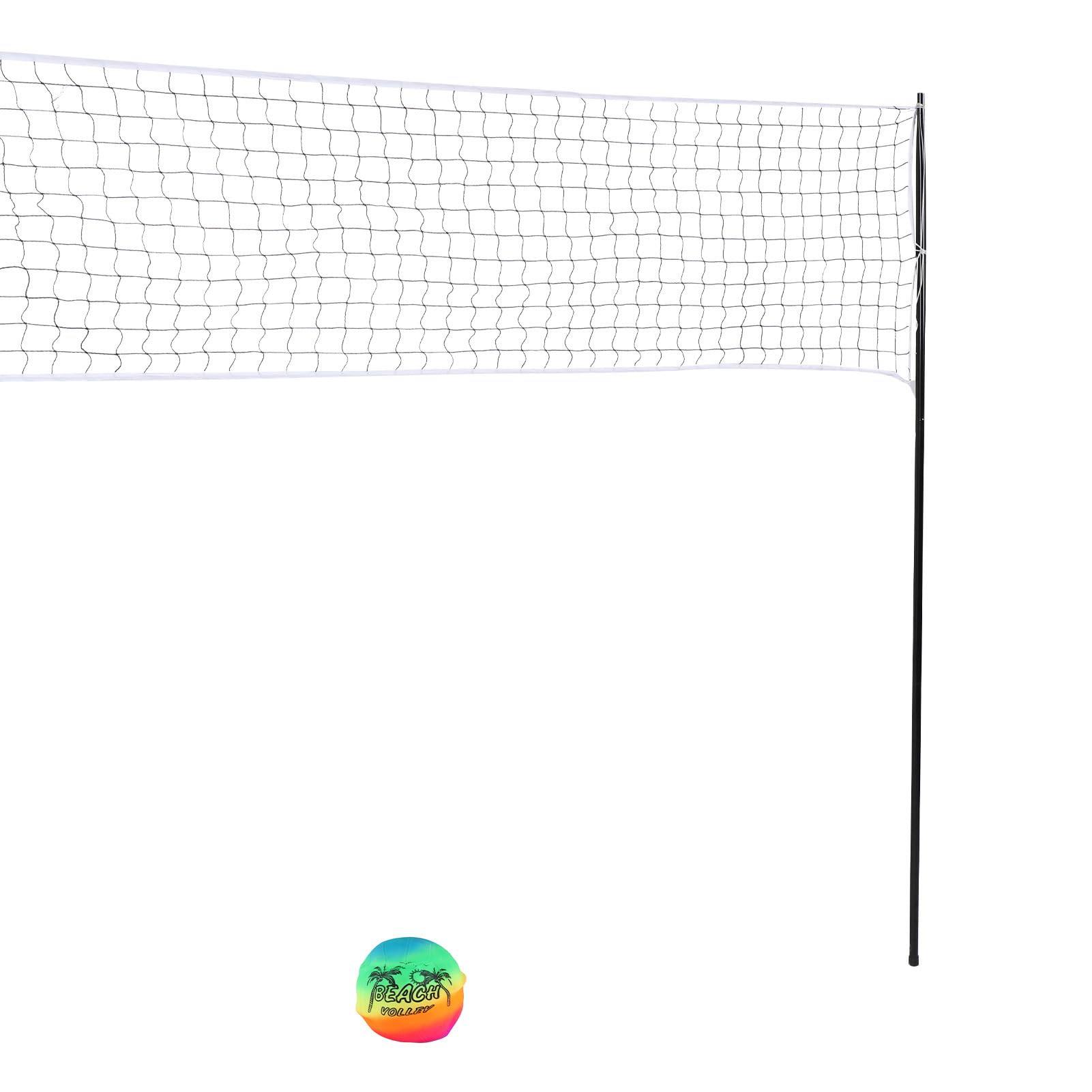 Set da Pallavolo Portatile con Pali in Acciaio, Rete, Palla e Borsa per il Trasporto per il Cortile Sulla Spiaggia
