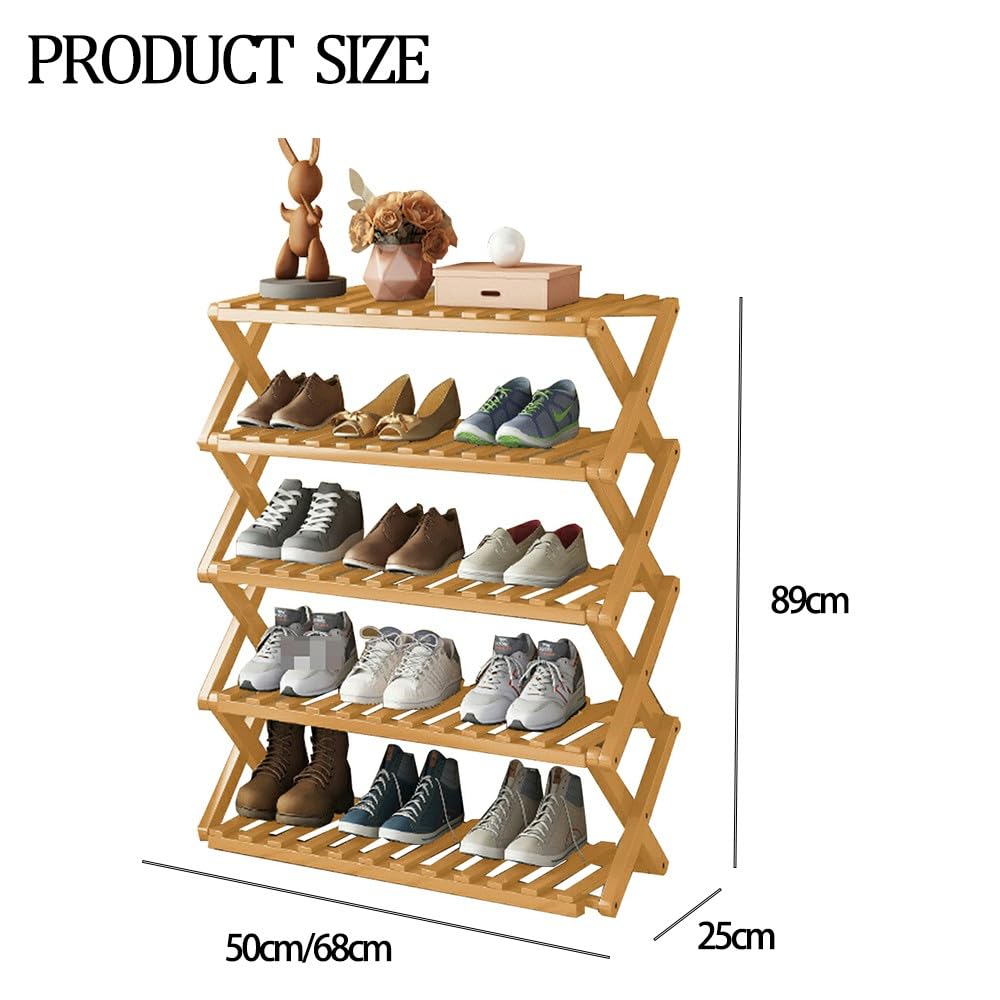 Scarpiera In Bambù Pieghevole - Senza Installazione, Multiuso - Foto 13