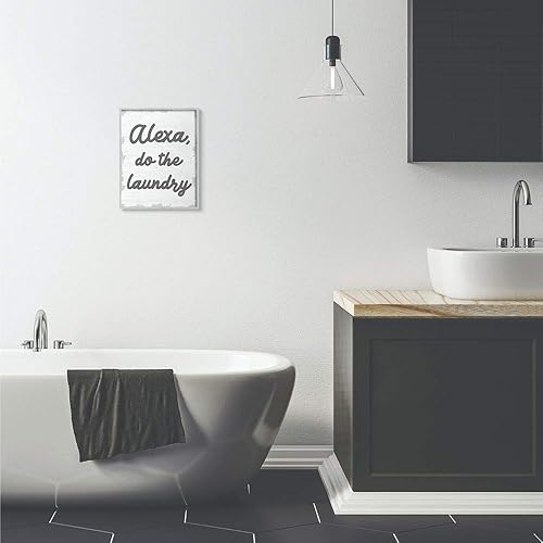 Miniatura 8 de Stupell Industries Alexa Do The Laundry - Divertida palabra gris para baño, diseño del artista Daphne Polselli, arte de pared, 10 x 15, placa de