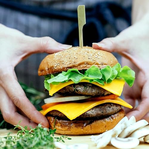 Miniatura 4 de PEOUWNES Palillos de madera de bambú de 4.7 pulgadas para cócteles, aperitivos, malvaviscos, frutas, parrillas, sándwich, pollo Yakitori, fondue,