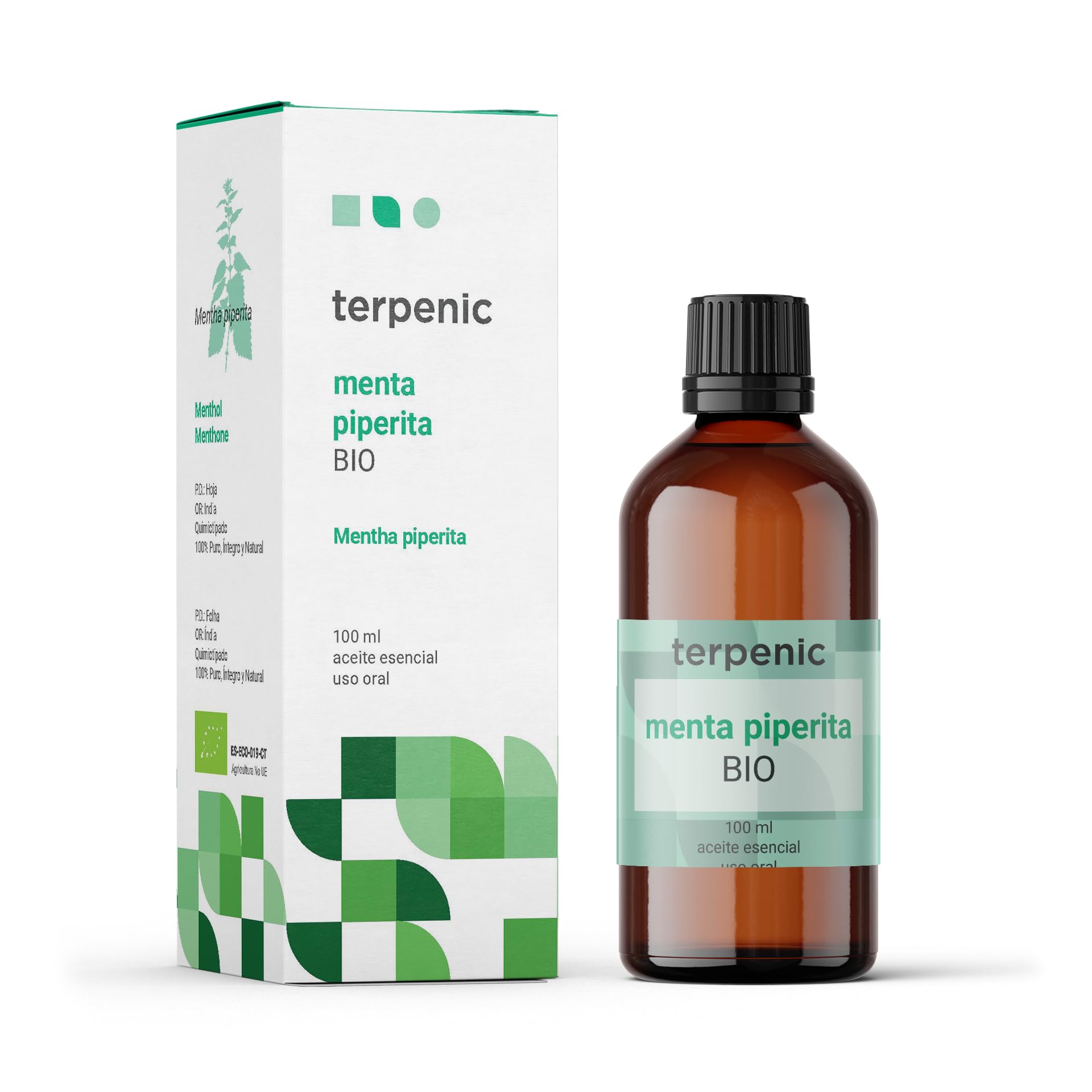 TERPENIC – Aceite Esencial de Menta Piperita (Mentha piperita) – BIO – 100 ml - Uso Oral – Frescor intenso y máxima pureza aromática