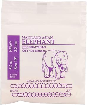 American Orthodontics Elephant Elastics, 1/8 in, 6.5 oz, Latex, Heavy