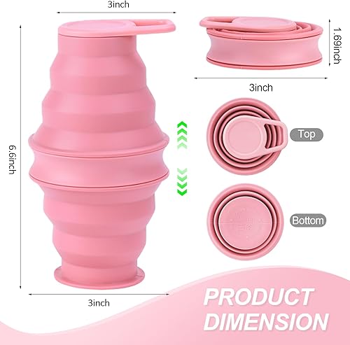 Miniatura 2 de Botella de agua plegable, botellas de agua plegables de silicona reutilizables sin BPA de 17 onzas para viajes (A*)