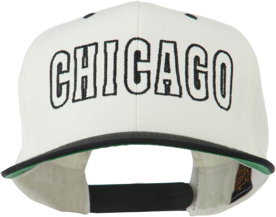 e4Hats.com Chicago Embroidered Flat Bill Cap