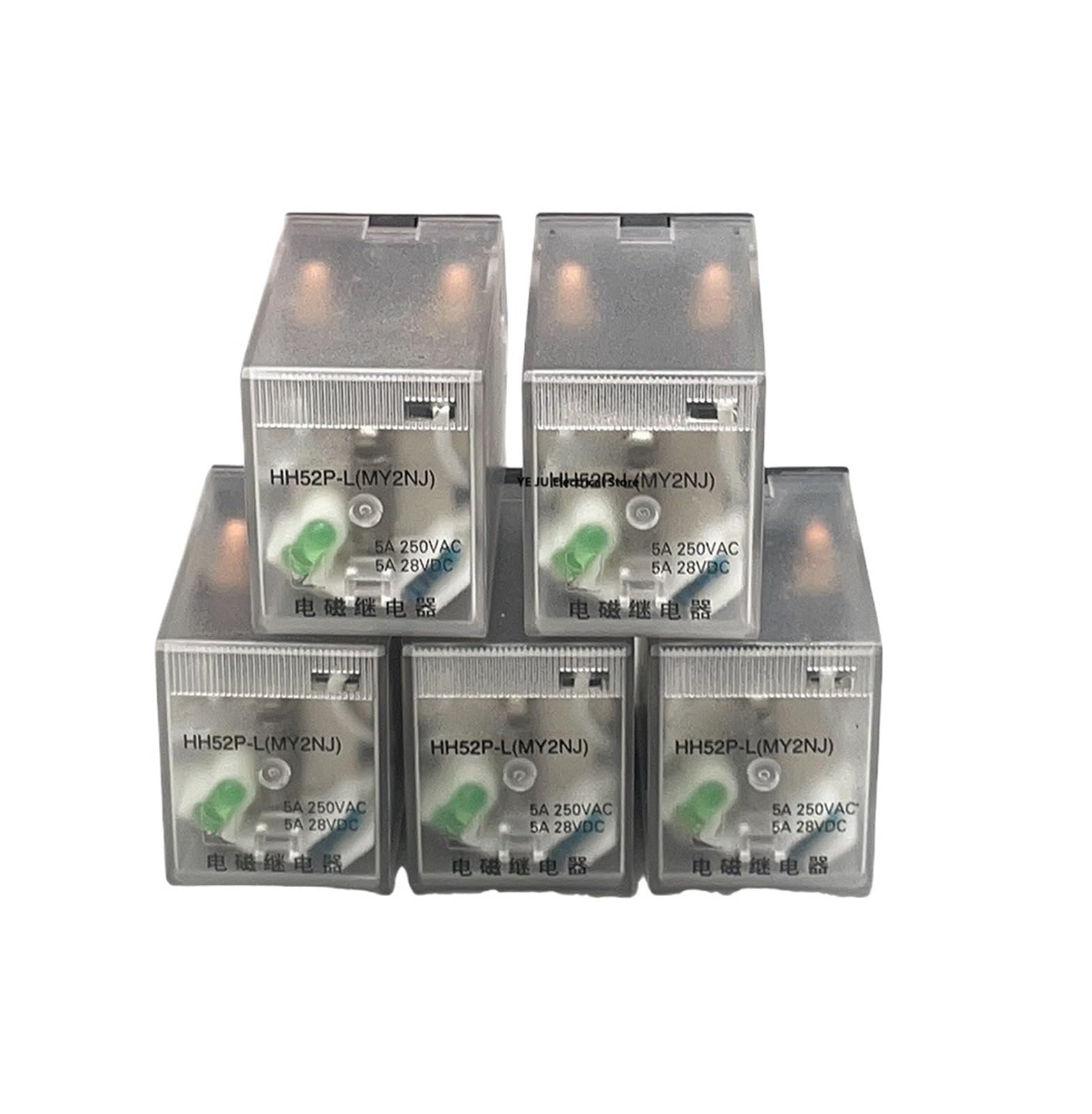 Interruptor de relé intermedio electromagnético General de bobina miniatura de 5 uds con Base de enchufe LED AC(DC,12V)