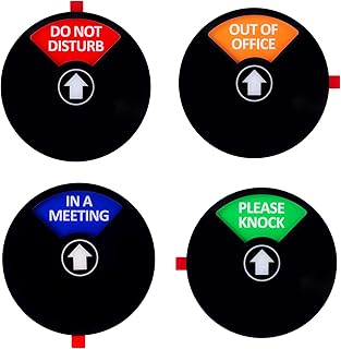 Kichwit Privacy Sign, Do Not Disturb Sign, Out of Office Sign, Please Knock Sign, In a Meeting Sign, Office Sign, Conference Sign for Offices, 5 Inch, Black
