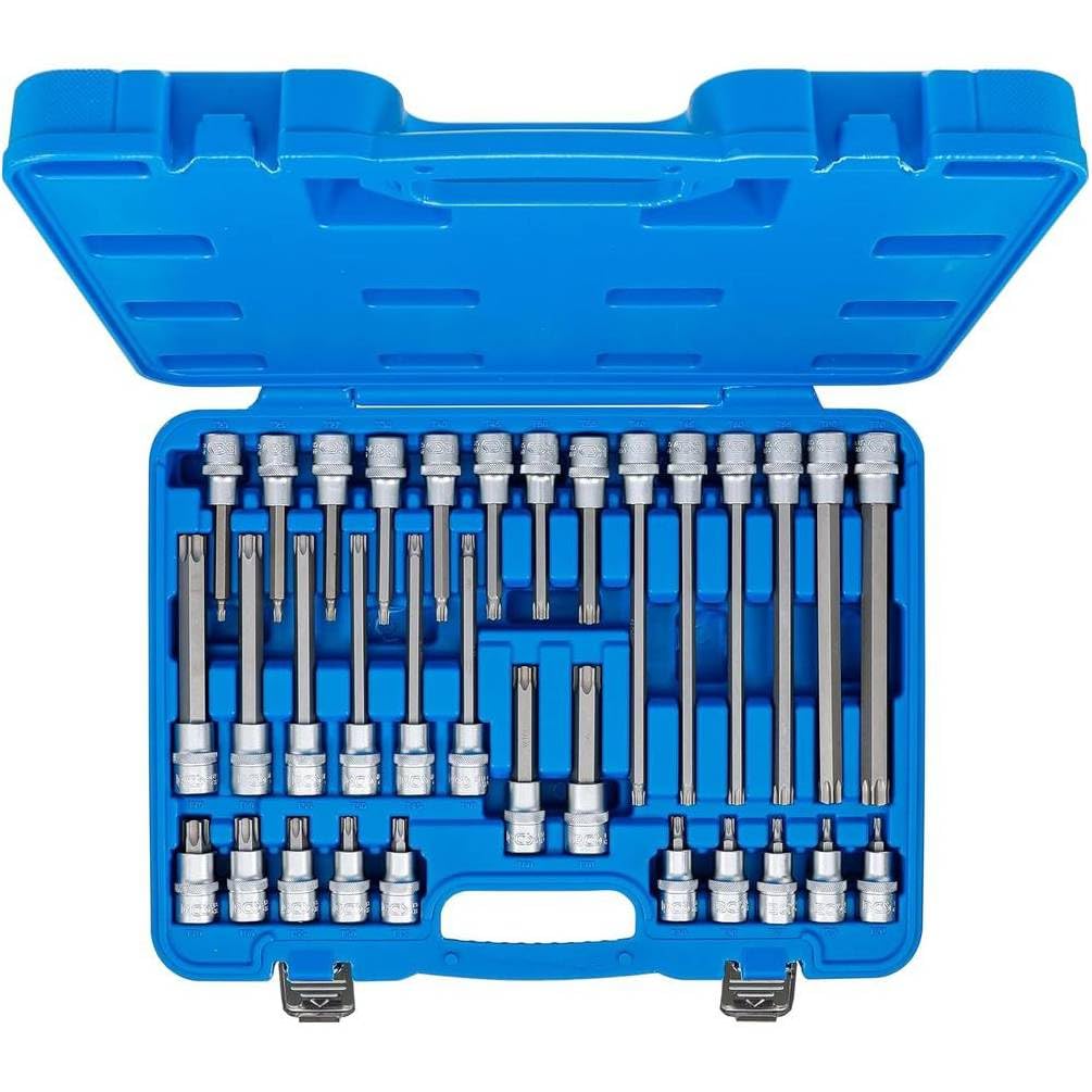 Jeu de Douilles et Embouts 32 pcs - Carré Femelle 12,5 mm (1/2), Profil Torx - Polyvalent et Résistant - D-Work