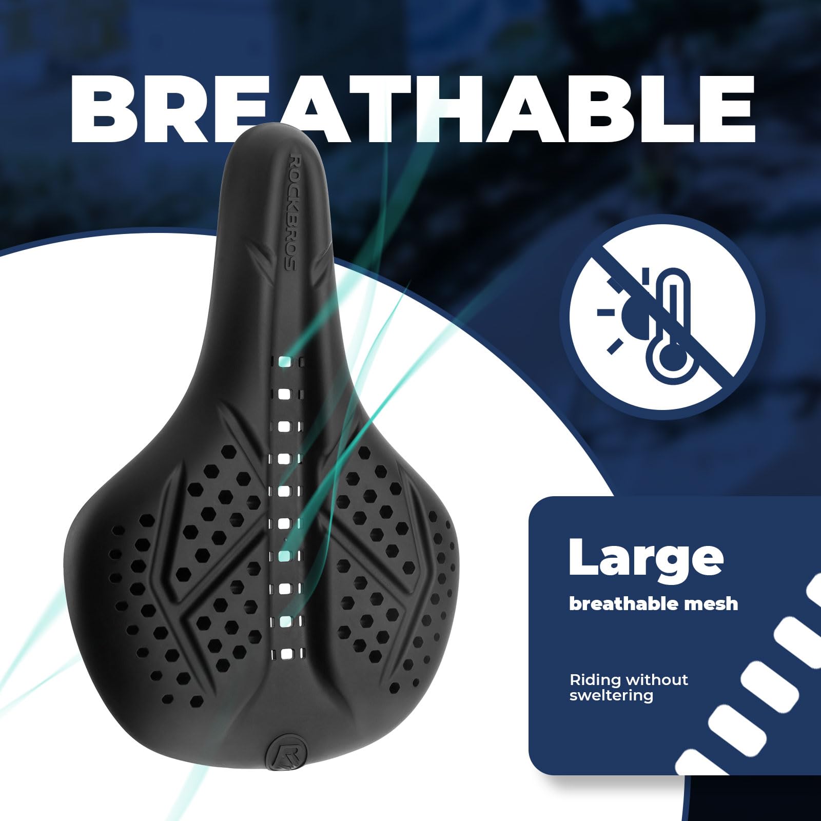 ROCKBROS Coprisella Bici Comoda in Silicone, Copri Sella Traspirante, Coprisella Bici Ammortizzante, Sellino Morbido, Sella Ergonomica per MTB/Bici da Strada, Accessori per Ciclismo, Uomo e Donna