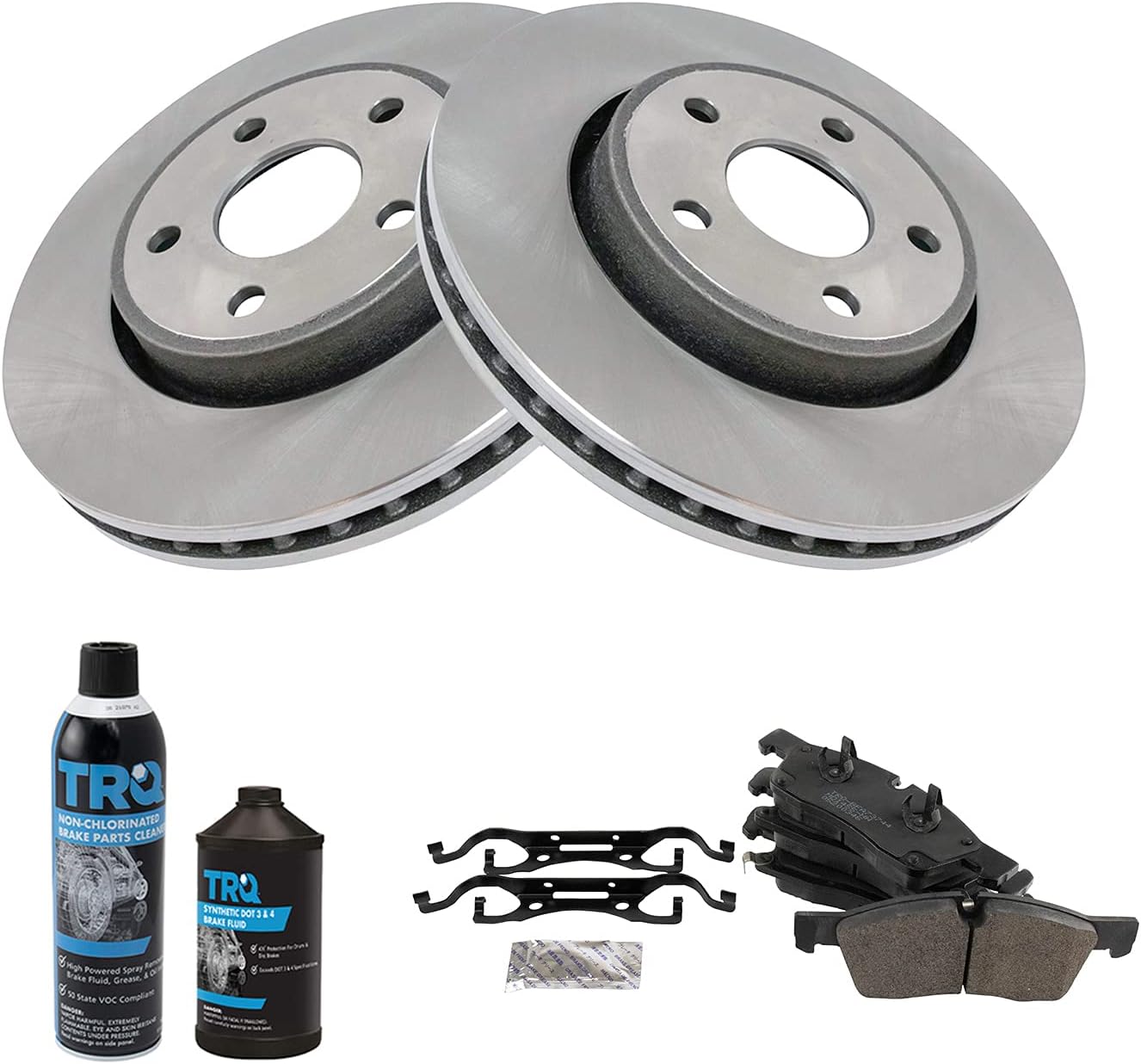 TRQ Front Brake Pad & Rotor Kit for 2011-2016 Dodge Durango & Jeep Grand Cherokee