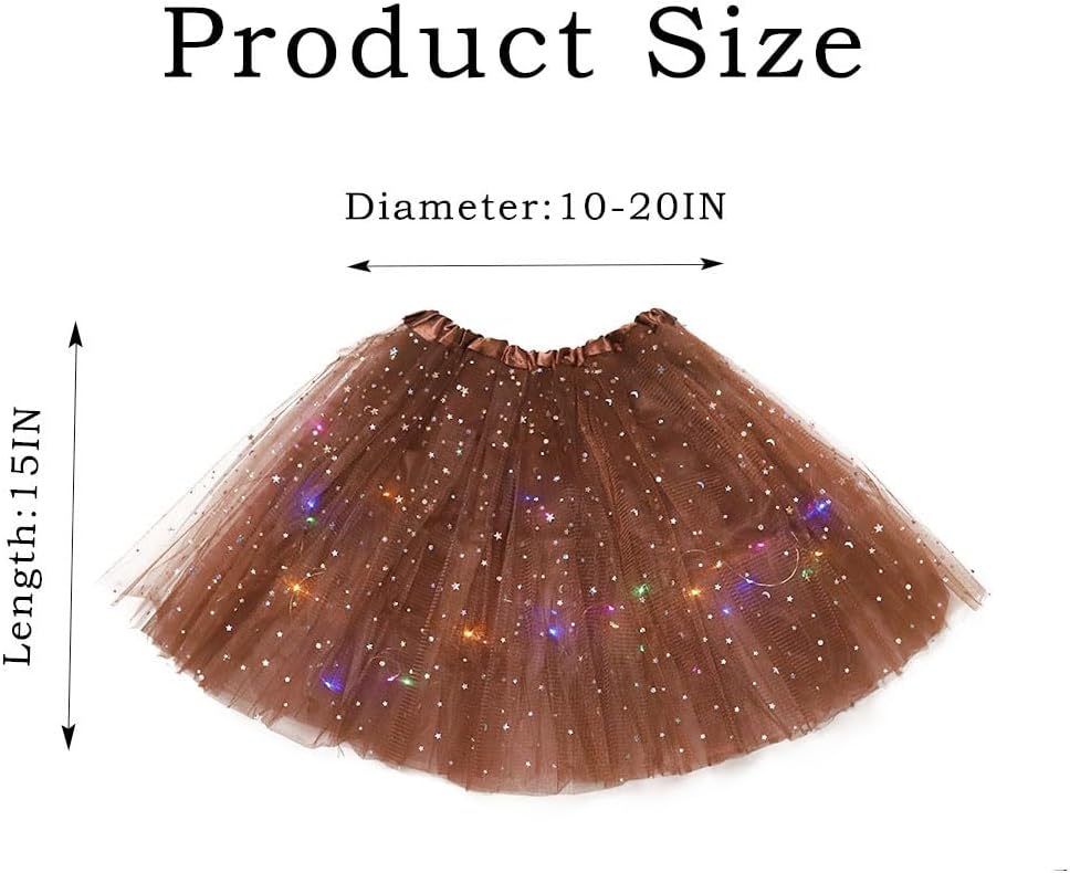 Light Up Women Tutu LED Tutus Skirt Layered Sparkly Skirts for Carnival Festival Costume Party Performance