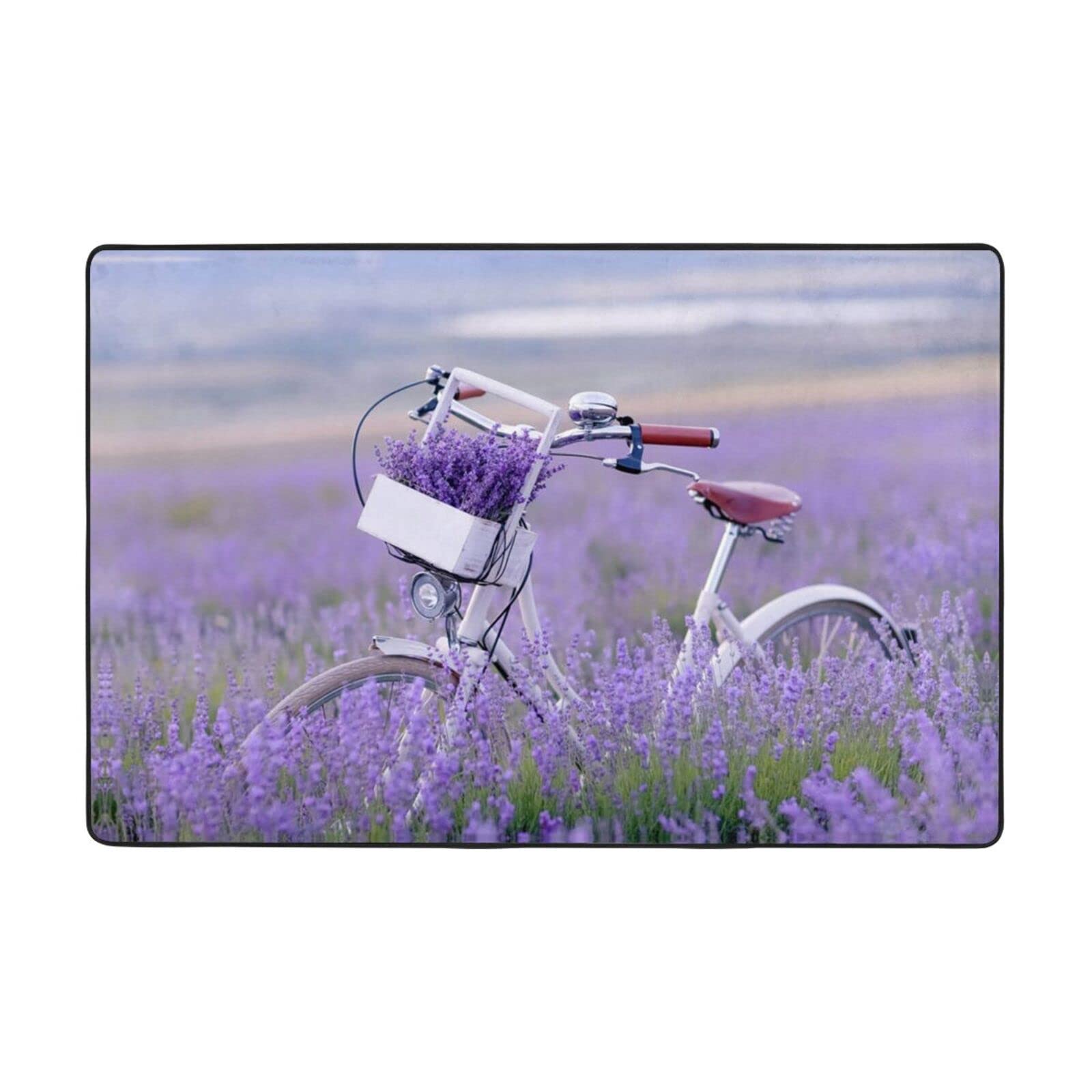 Tapis de sol super doux Lavande Field décoration salon 183x122