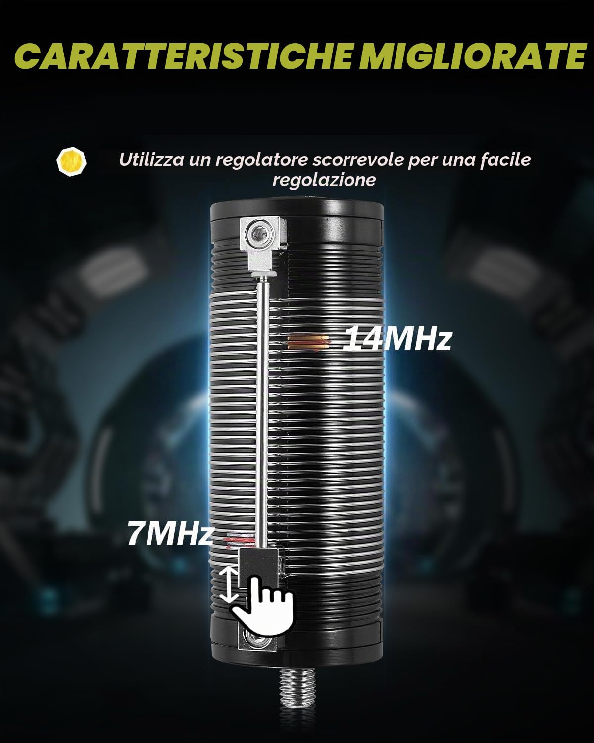 AURSINC Antenne JPC-12 Bidone RF amatoriale 7-50 MHz, antenna verticale universale 40-6 m (8 bande, esterno), 4,1 m (M10)