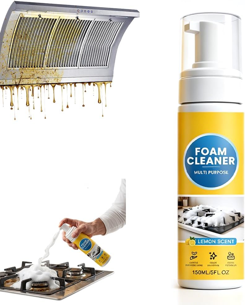 4-in-1 Multi-Enzyme Foam Cleaner, 2026 New All-Purpose Deep Cleaning Spray, Powerful No-Rinse Foam Cleaner for Car Interior, Kitchen Grease, Bathroom Tiles, Sofa Upholstery (1pcs) - Amazon product rated Grade C