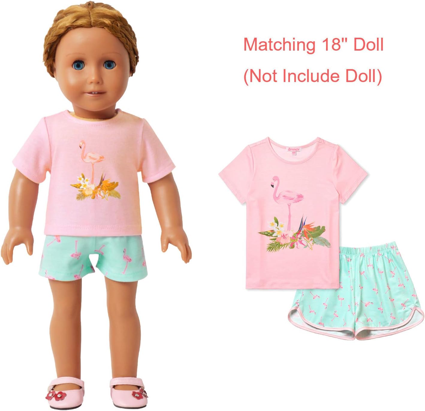 QPANCY Matching Girls & Dolls Pajamas Unicorn Pj Sets Summer Cotton Sleepwear - Image 7