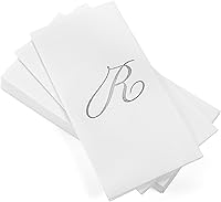 Vista 19 de AMERICAN HOMESTEAD - Toallas de mano desechables – Servilletas de invitados con monograma de lámina plateada – Toallas de papel de baño similares al