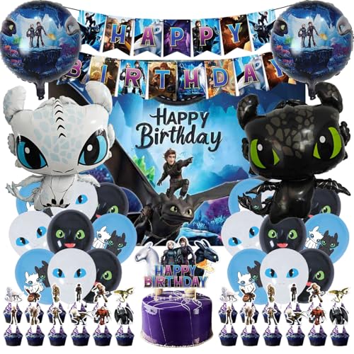 Drachen geburtstag deko, 49 Stück Drachen Geburtstags dekorations set zum...