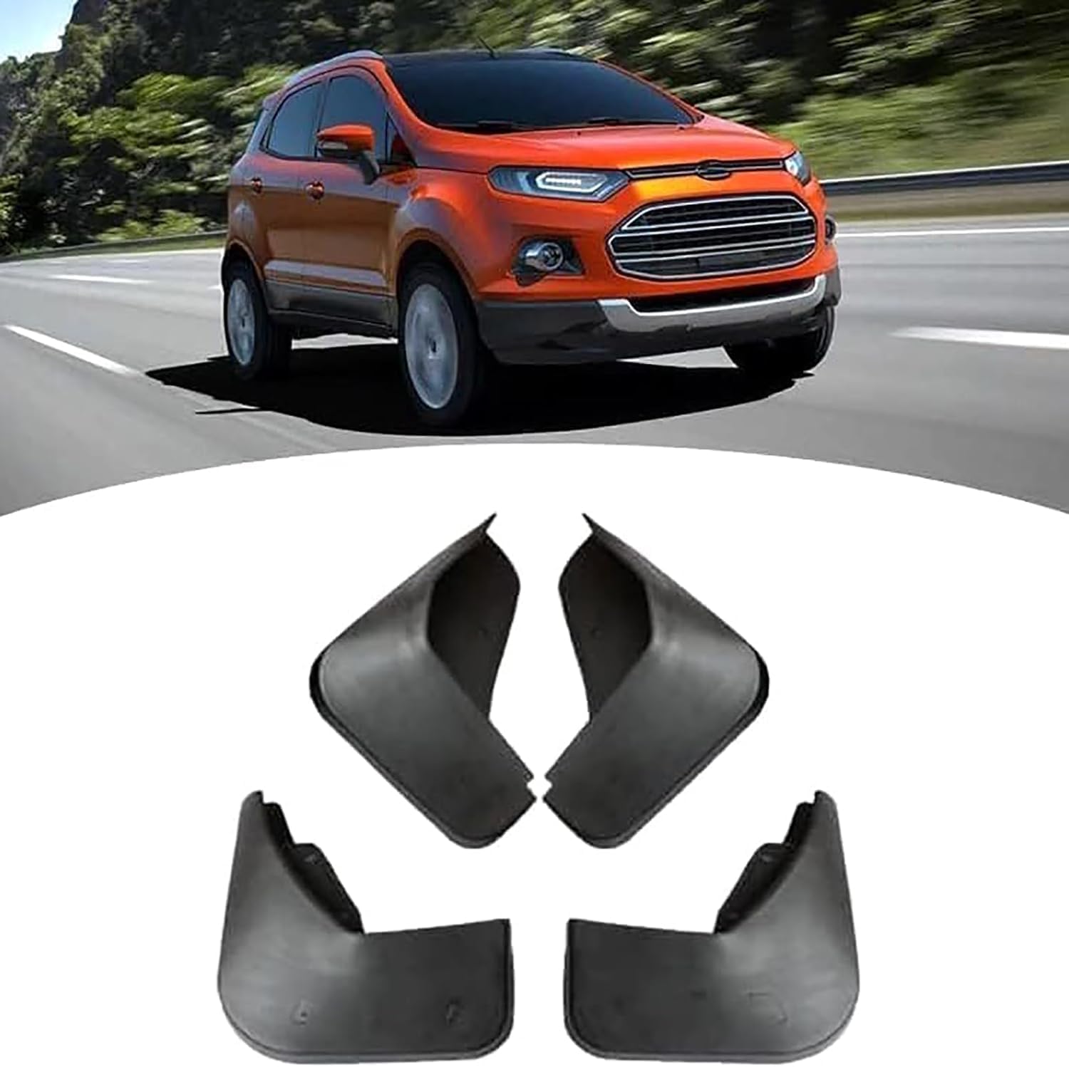 Acwyahso Car Mud Flaps for Ford Ecosport 2012-2016 Splash Guards Mudguards Front Rear 4pcs - Anti-Scour & Impact Resistant, Heavy Duty Stone Shield