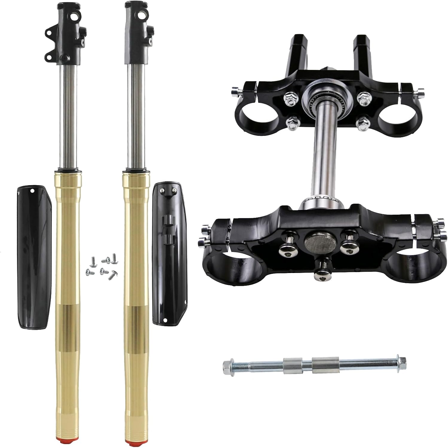 790mm 45/48mm Front Fork Upside Down Front Fork Shocker + Triple Tree Clamp Riser + Axle for 110cc 125cc Pit Dirt Bike KLX110 SSR125 Pro Trail Bike 110cc 125cc 150cc