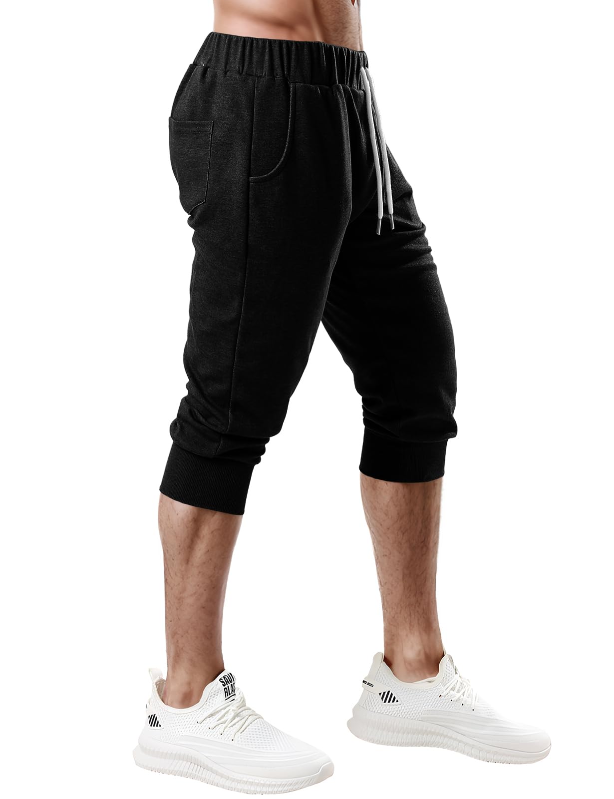 OHOO Herren-Jogginghose Slim Fit Lightweight Training Yoga Active Sweat 3/4