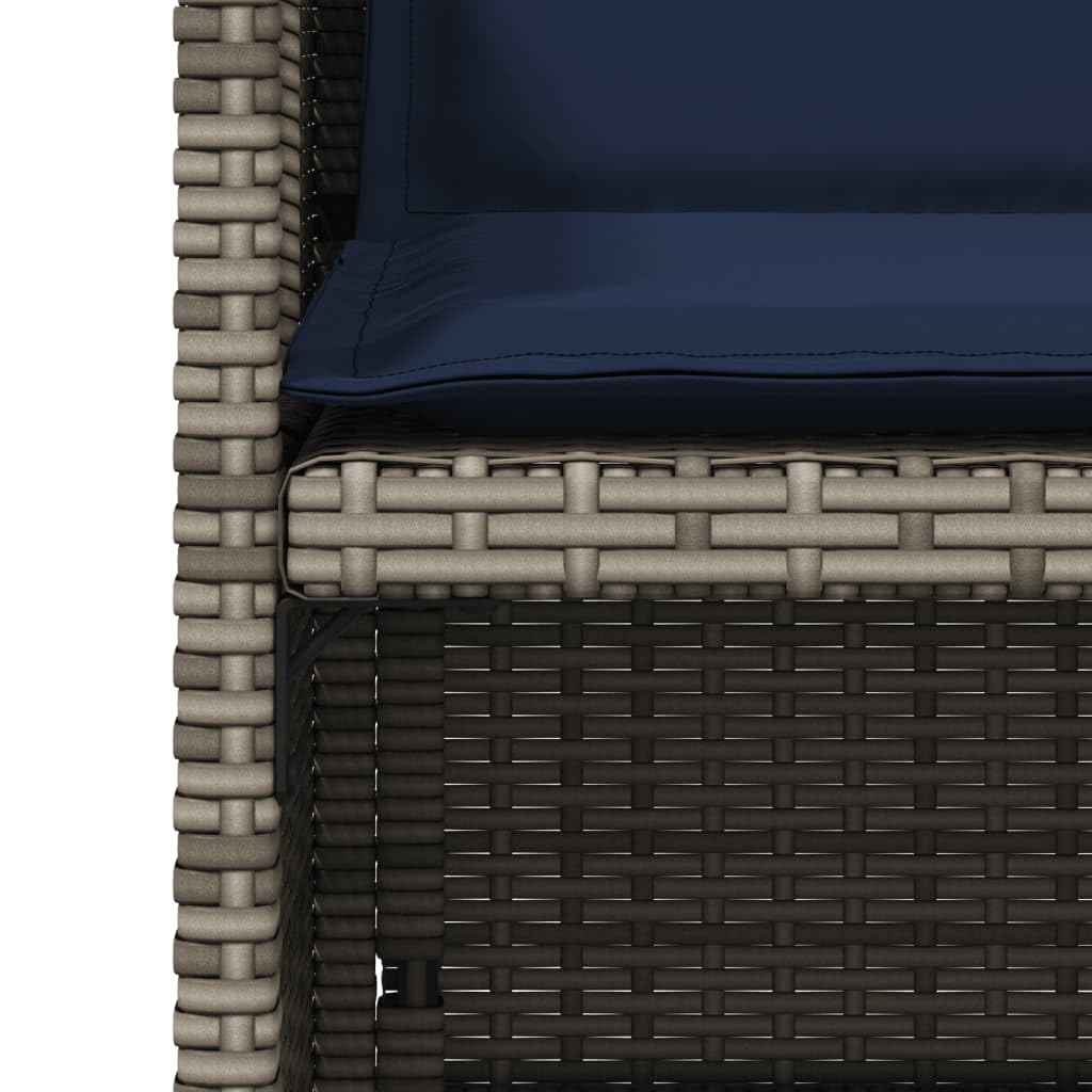 vidaXL Sillones de jardín con Cojines 4 uds ratán sintético Gris