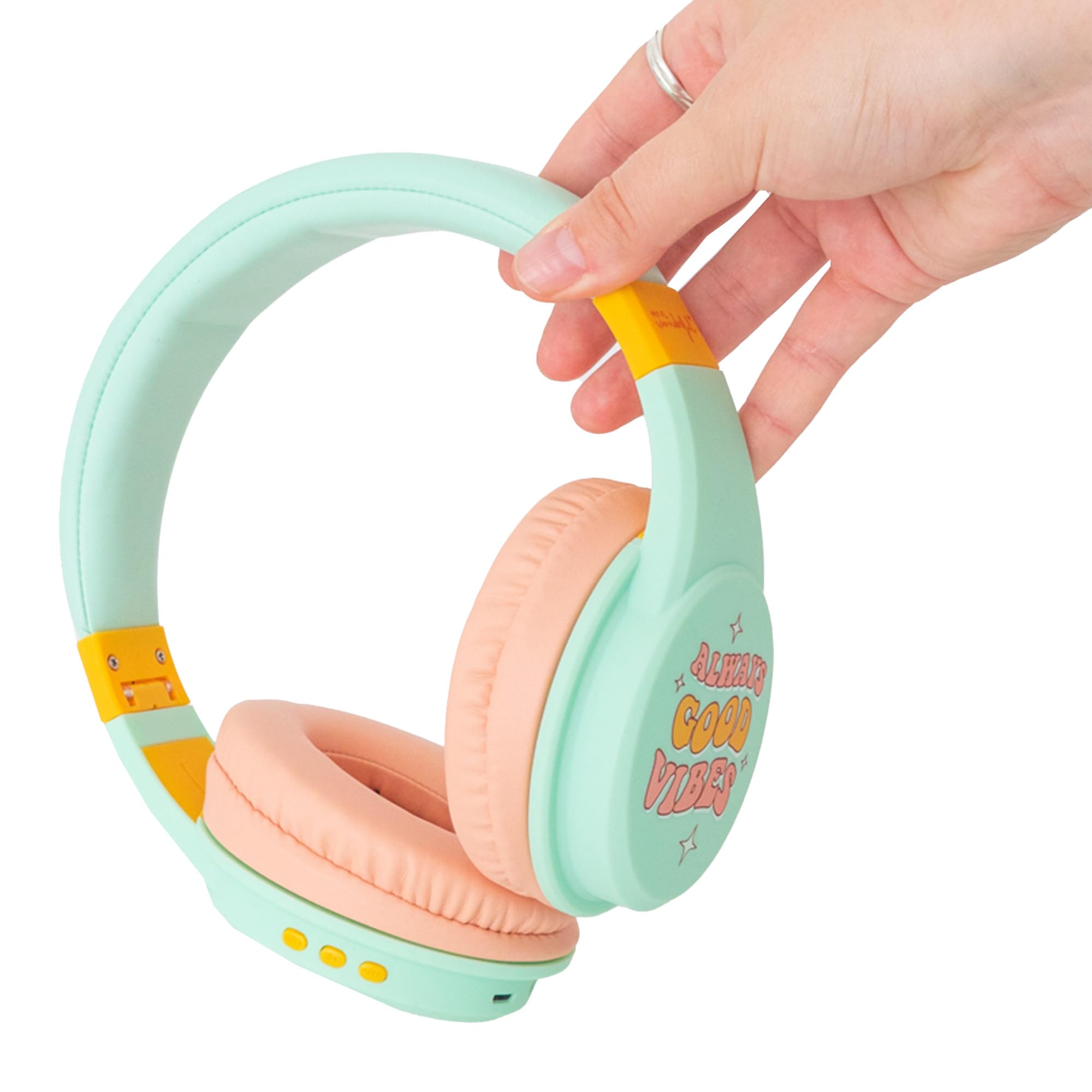 WONDEE Mr Wonderful Regalos, Auriculares/Cascos Inalámbricos Bluetooth Diadema, Calidad de Sonido con Diseño Exclusivo y Alegre - Cascos con Cancelación de Ruido, Auriculares Diadema Gym