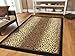 Brown Checkered Cheetah Rug Animal Print Rectangle Leopard Rug 5x7 Rug Brown Black Cream Rugs Leopard 5x8 Modern Rugs for Living Room (Medium 5'x8' Rug)