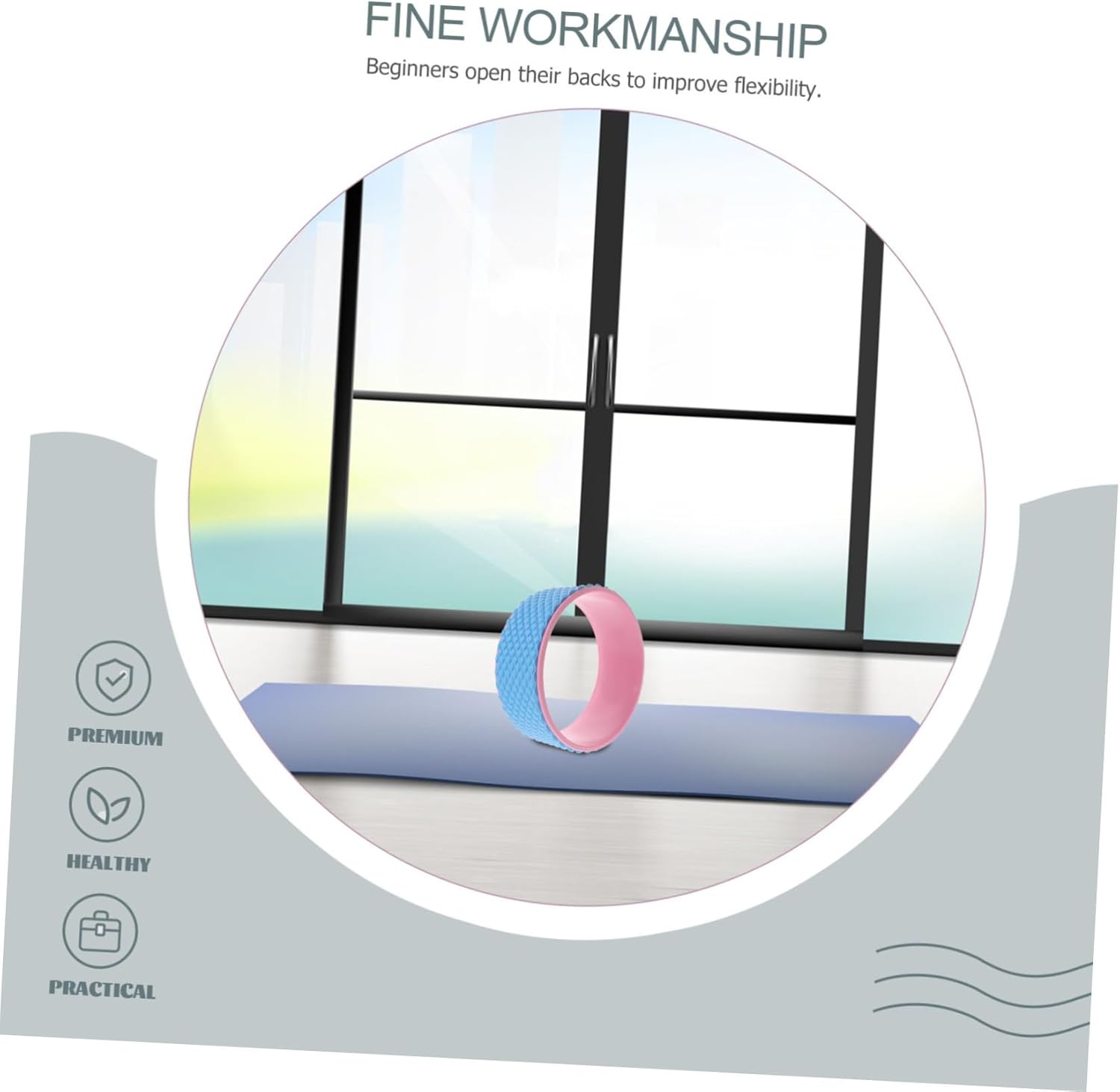 Back Stretching Yoga Wheel for Beginners Massage Roller for Spinal Flexibility and Mobility for Yoga Training and Back Pain Relief