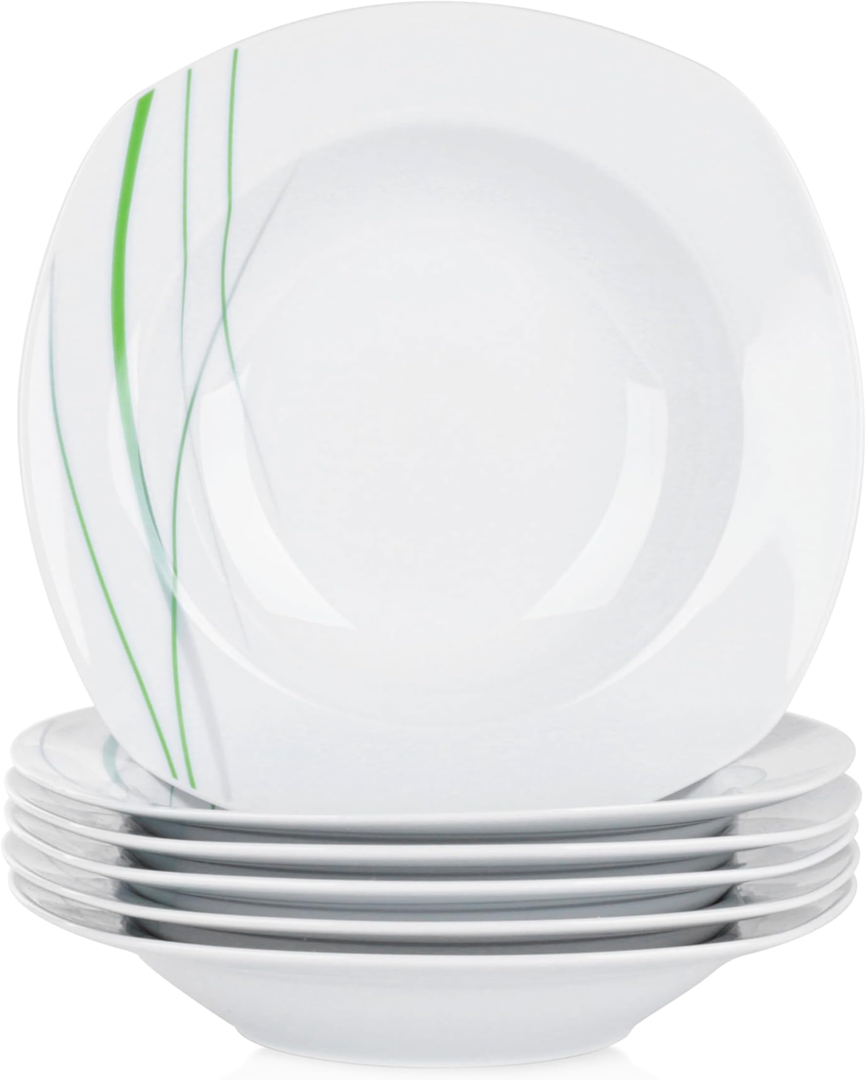 VEWEET, Porcelain soup plates 'Aviva' set of 6 | capacity 180 ml, diameter 21.5 cm | addition to the 'Aviva' dinner service | deep plate for 6 people