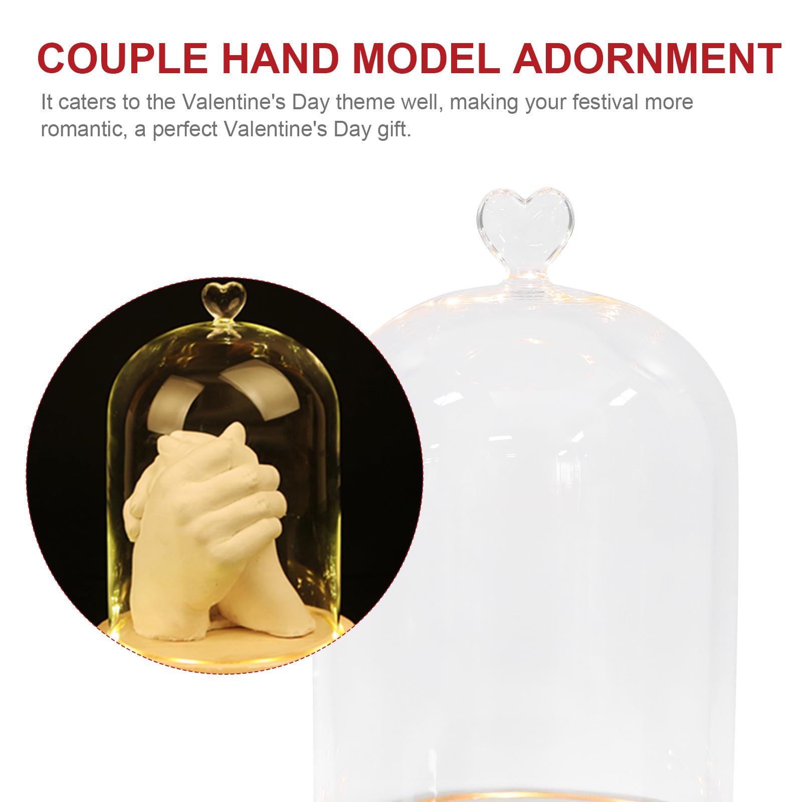 Leuchtendes Handmodell mit Glasabdeckung als Romantisches Ornament aus Glas und Holz Dekorativ für Schlafzimmer und Jubiläumsgeschenke