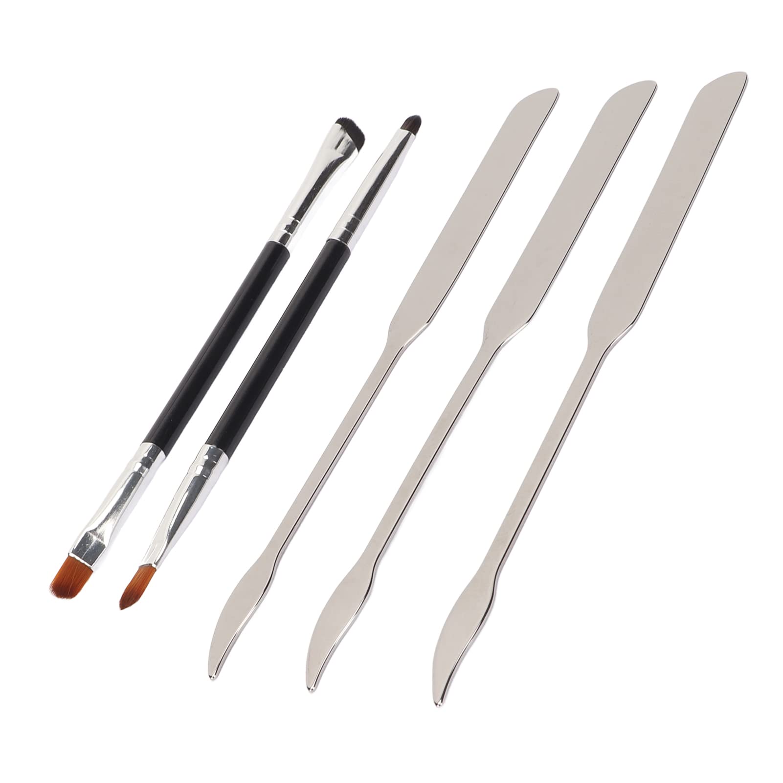 Double Headed for eye liner BrushEyeliner Brush Set, for eye liner Brush, 2pcs for eye liner Brush Set with 3pcs Makeup Spatula Thin Double heads Soft Makeup for eye liner Brush