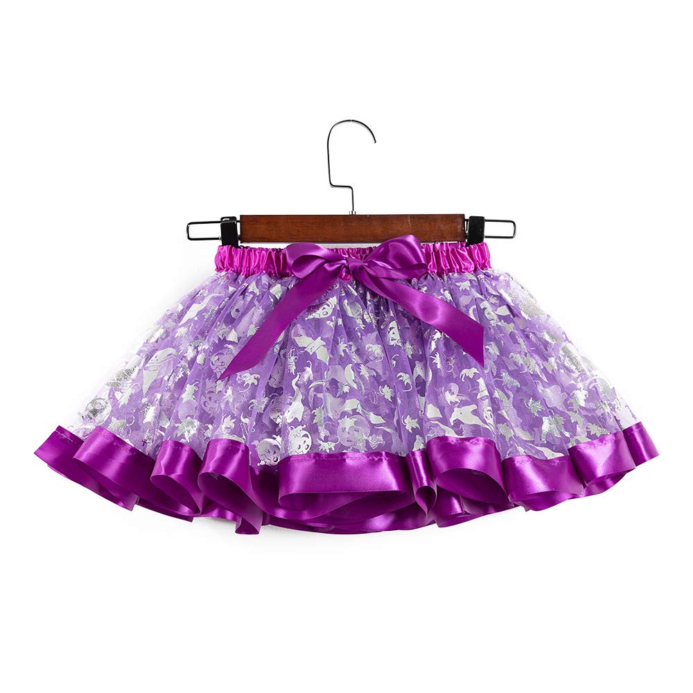 Honeystore Girl's Glitter Tutu Skirt, Halloween Dance Toddlers Ballet Skirts SX-RT099-Purple S