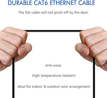 TBMax 2Pack 4.5M Cat6 Ethernet Cable 1Gbps High Speed RJ45 Flat Internet Cable UTP Internet Patch Cable Compatible with Cat5/Cat7, for Switch/Router/Modem(Black) (4.5m(2pack))