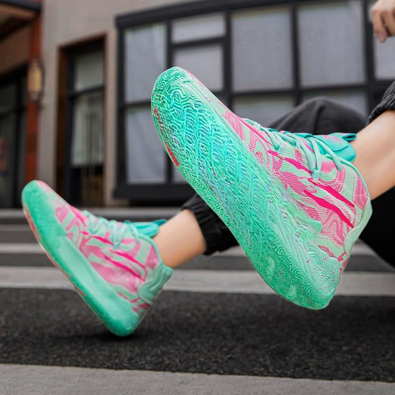 FOTN Womens Multicolour Lace Up Fashion Sneaker High-Top Casual Breathable Sports Athletic Walking Running Basketball Shoes3