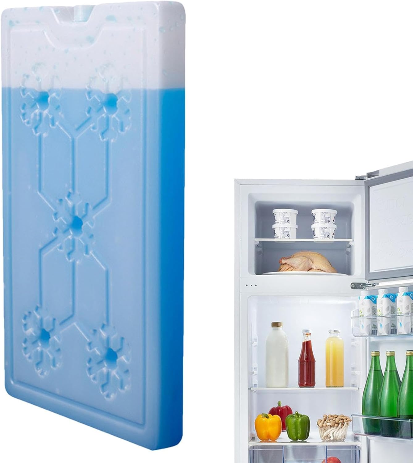 Reusable Ice Packs for Cooler and Lunch Boxes | Ice Packs for Cooler | Leak Proof Rectangular Freezer Packs | for Lunch Box,Reusable Freezer Packs,Slim & Long-Lasting Ice Packs