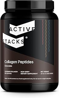 Active Stacks Collagen Peptides Protein Powder, Chocolate - Supports Healthy Hair, Skin, Bones and Joints for Men and Wome...