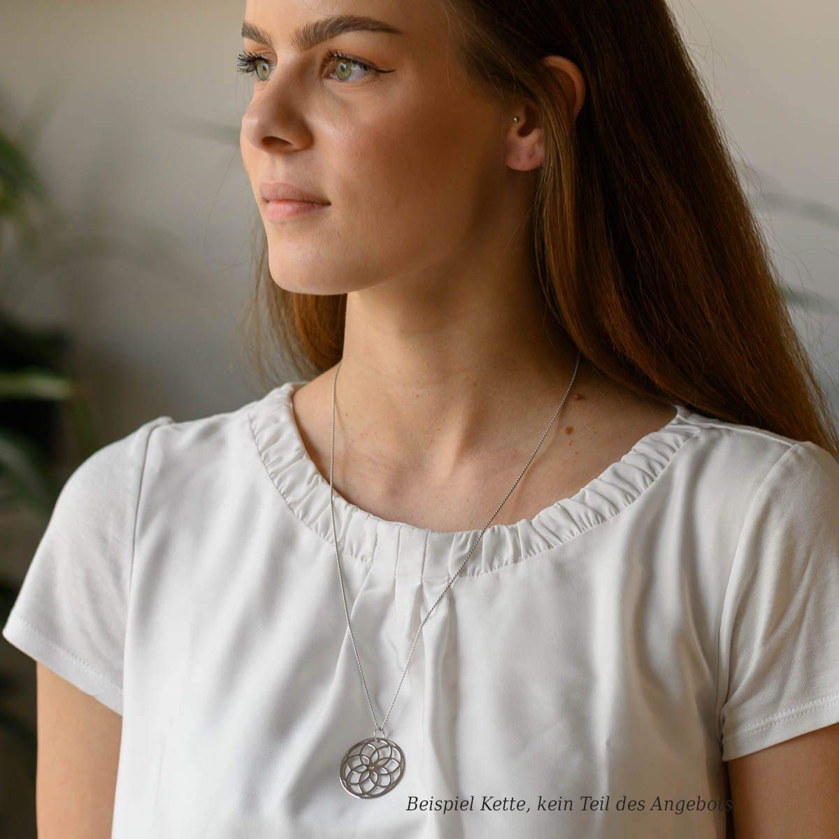 Lebensblume Anhänger Silber 925 rund Ø32mm für Damen in 3 Farben KA-278