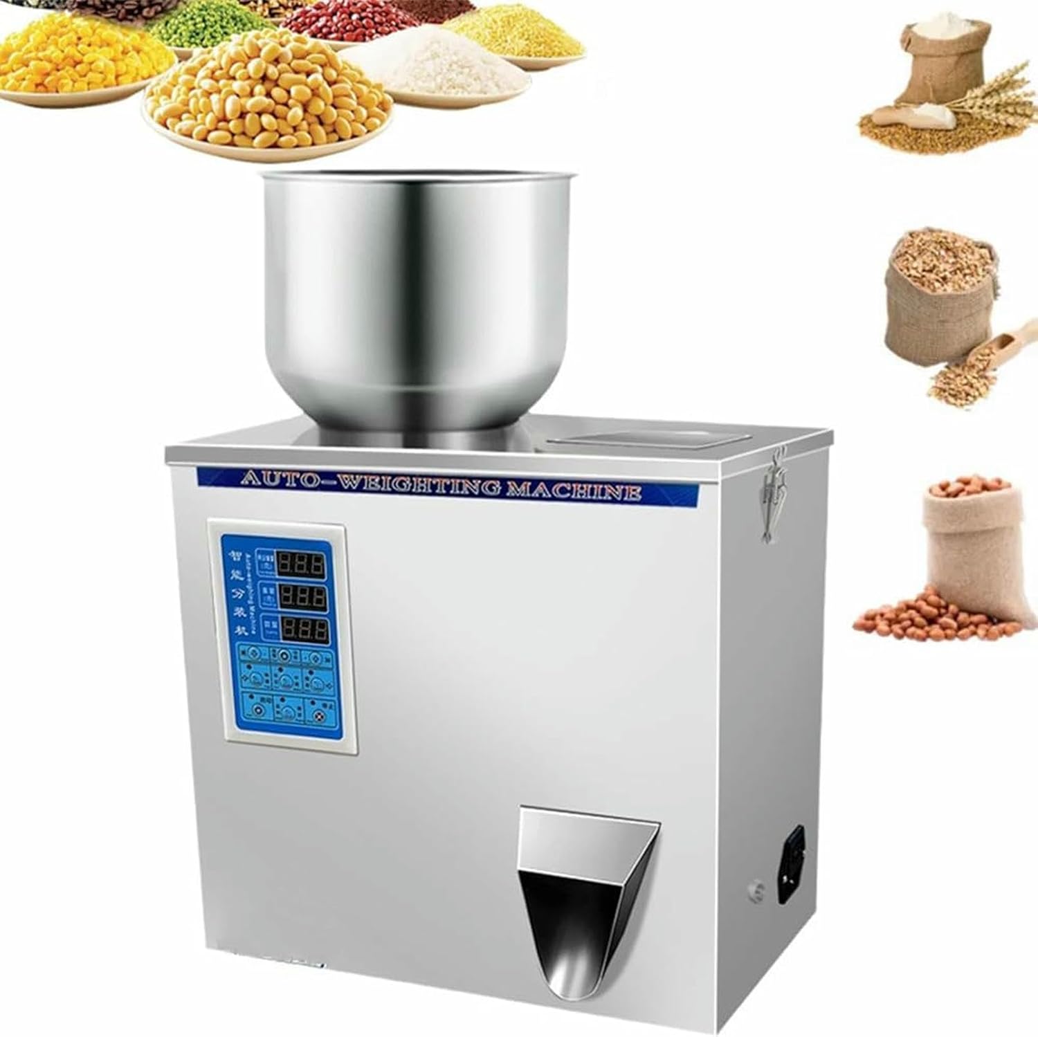 Automatic Particle Powder Filling Machine, Multifunction for Precise 1-99g Dispensing, Ideal for Beans Grains Rice Packing