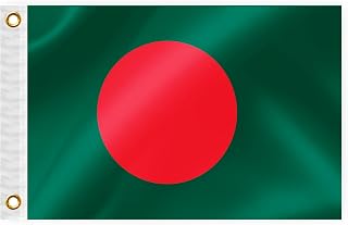 Bangladesh Boat Nautical Flag 12x18IN Double Sided Bangladeshis Marine Banner Nylon Small Yacht Sail Pontoon ATV Bike Truck Motorcycle Flag with 2 Brass Grommets
