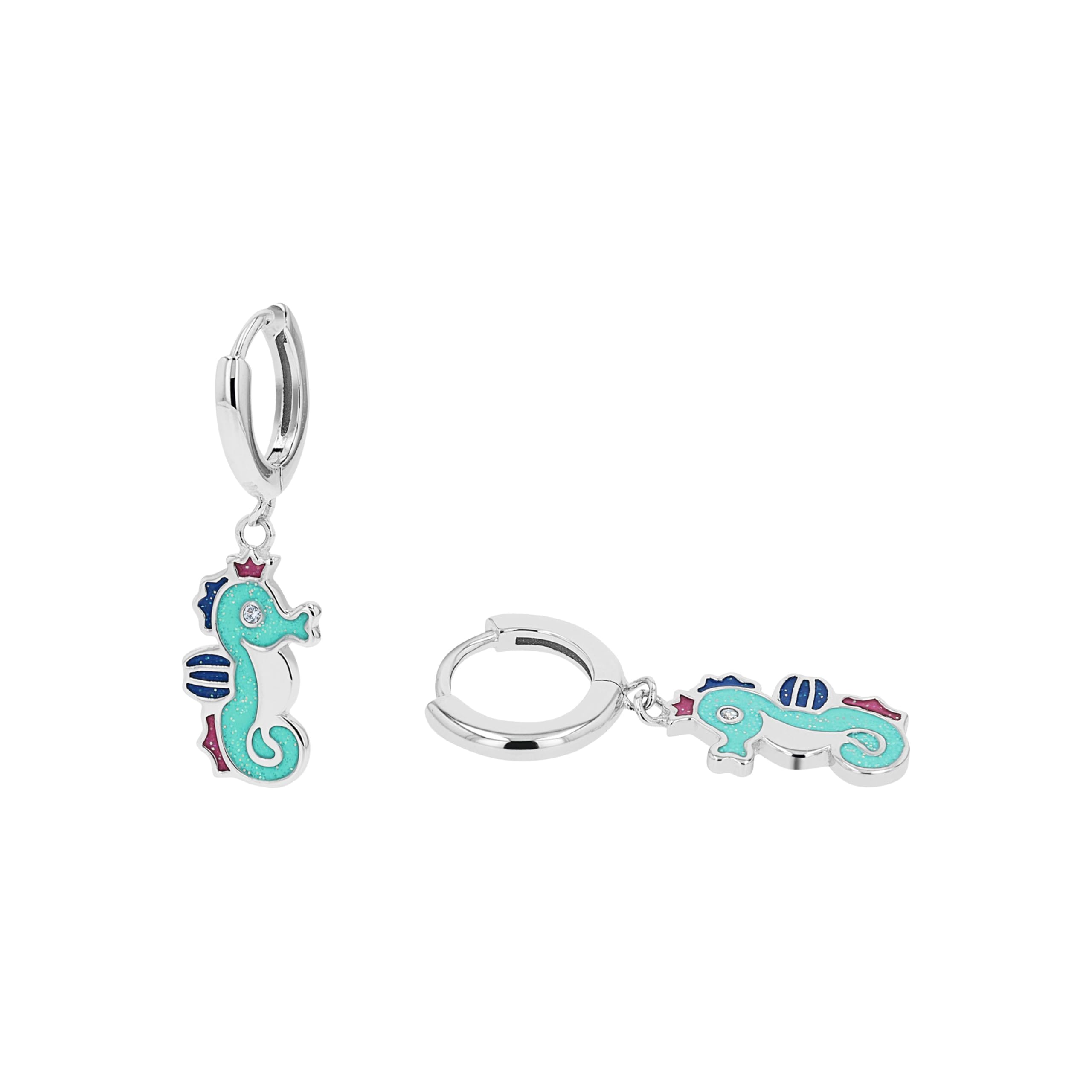 Pendientes de aro para niña cómodos de plata con circonitas 22 mm 6