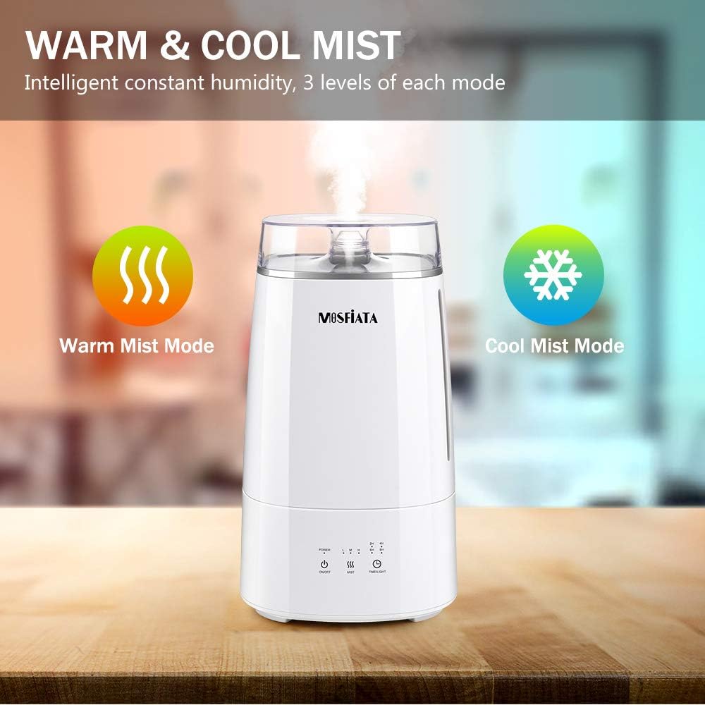 MOSFiATA Humidifier Warm and Cool Mist Modes