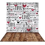 SJOLOON 6x9ft Valentines Day Backdrops for Photography Wood Floor Photography Backdrops Love for...
