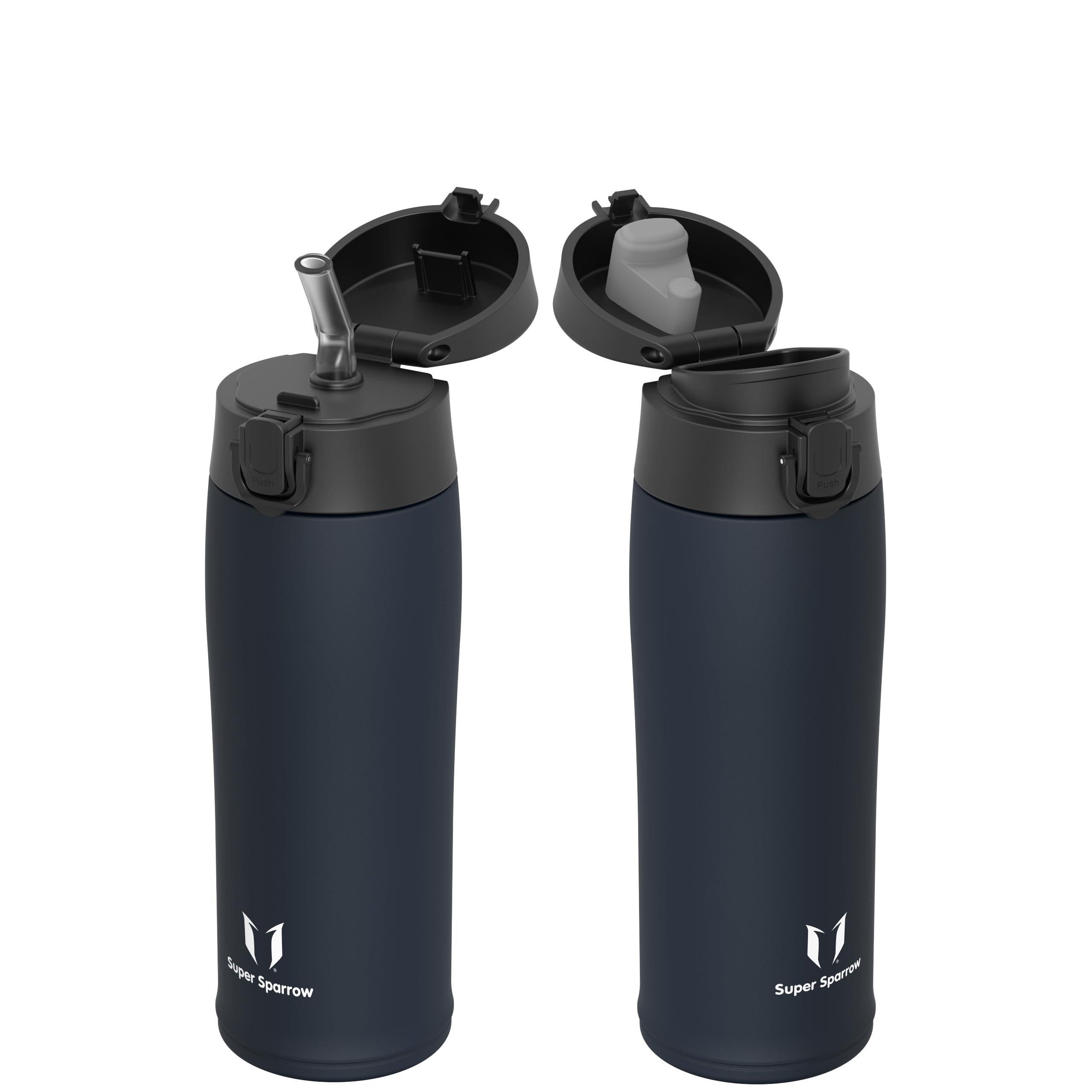 Super Sparrow Water Bottle Stainless Steel 18/8 - Travel Mug - 500ml - Insulated Metal Water Bottle - BPA Free - Leakproof Drinks Bottle