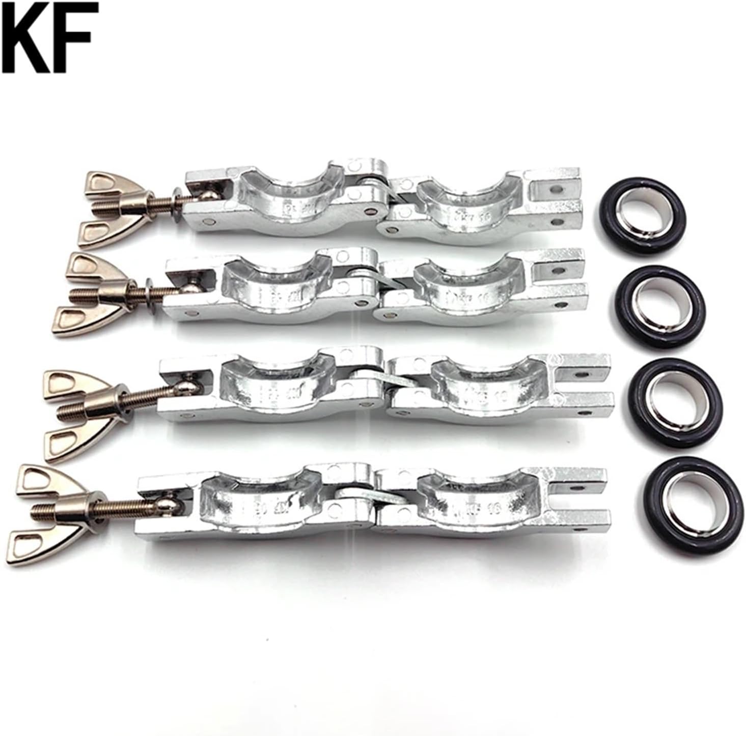 KF16 KF25 KF40 KF50 Vacuum Clamp Set 304 Stainless Steel Aluminum Alloy Flange Ring Center Bracket Pipe Fittings FPM O-ring(Aluminum KF16 Suit,5PCS)