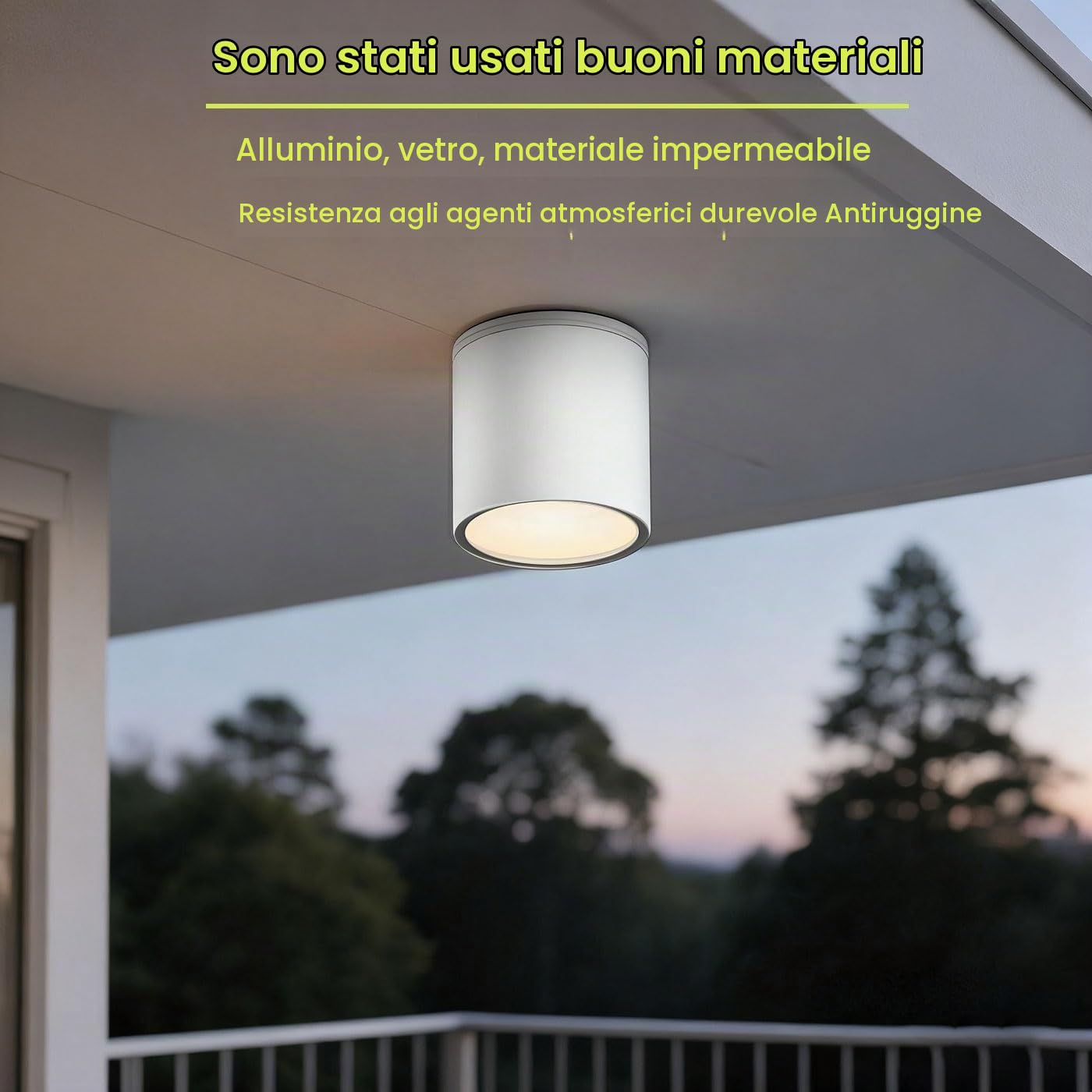 EBION 4 Pezzi Faretti Soffitto Plafoniera Faretto Soffitto In Alluminio, IP65 Impermeabile, GU10, Spotlight Per Interno Bagno Cucina Soggiorno Corridoio Ristorante, Bianca (Lampadina Non Inclusa)