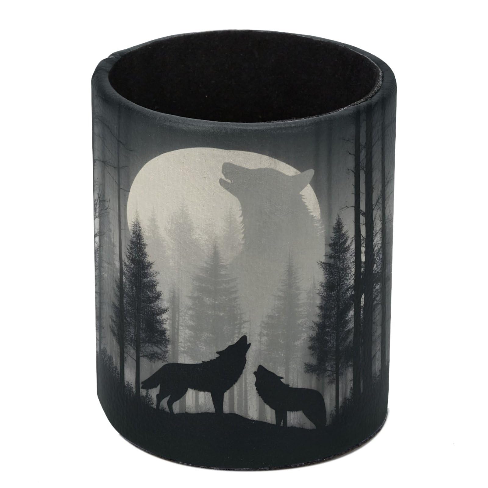 FWJZDSP Wolfs Moon Pencil Cup Pen Organizer Makeup Brush Holder for Office Home Countertop Desk Accessory Storage