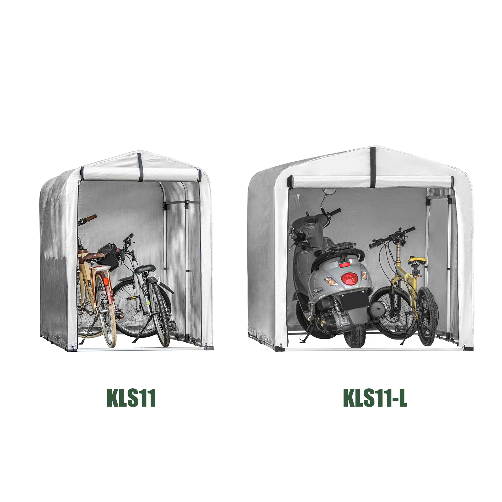 SoBuy Abri de Jardin, Cabane de Jardin Exterieur Imperméable, abri Moto, Garage pour Vélo et Outils, Abri Vélo, Rangement et Stockage, Argent, 159x165x219 cm KLS11-L